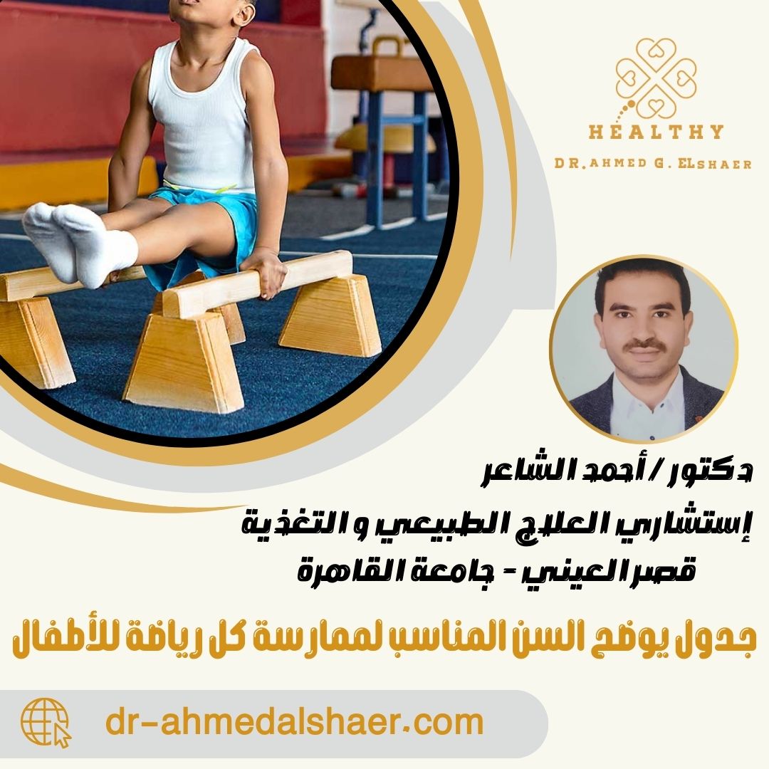 جدول يوضح السن المناسب لممارسة كل رياضة للأطفال